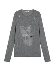 Fallen Print Long-Sleeved Top (4color)