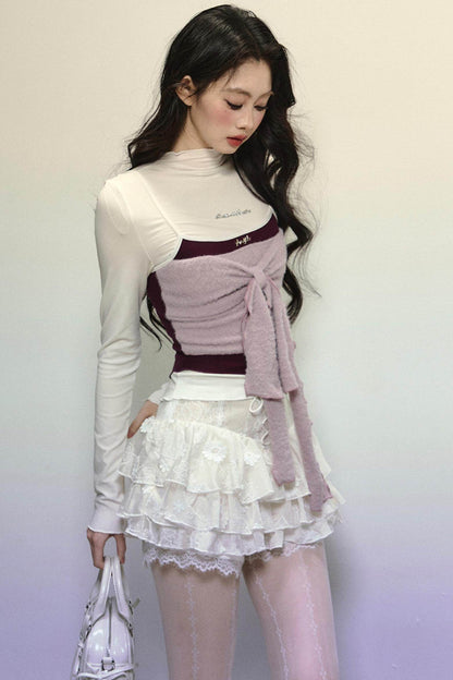 High-Waisted Jacquard Short Skirt - My Store