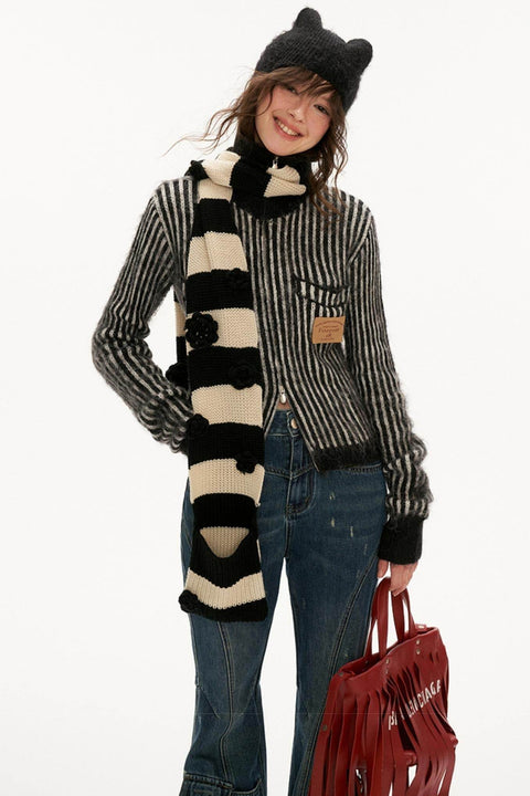 Hooded Striped Sweater - My Store