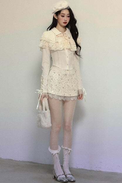 French Lace Long-Sleeve Top - My Store
