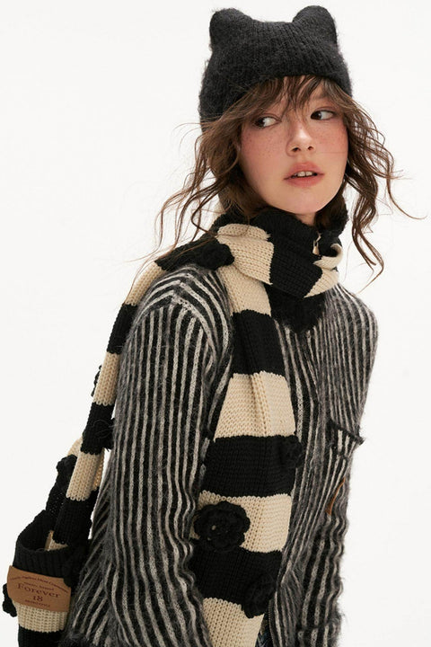 Hooded Striped Sweater - My Store