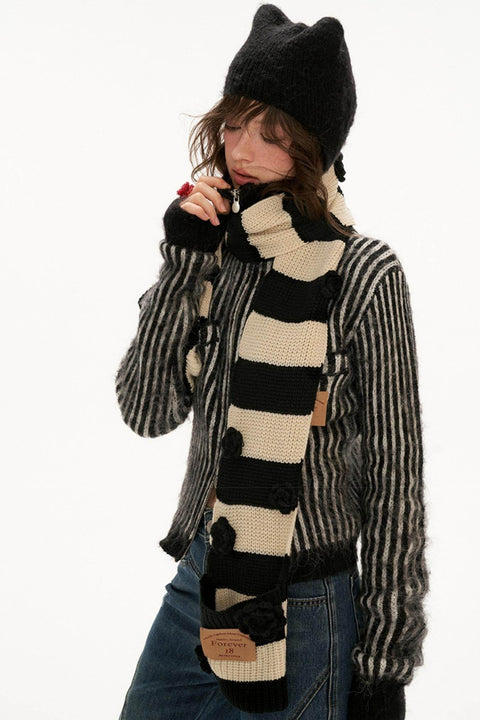 Hooded Striped Sweater - My Store