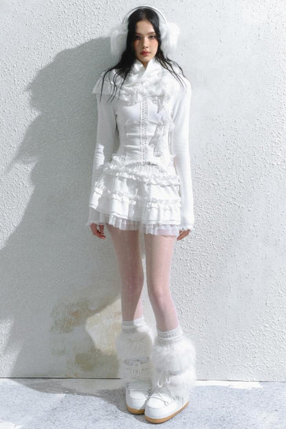 Lace Inner Layer Long Sleeve Top