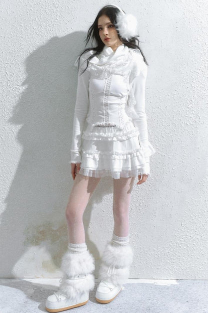 Lace Inner Layer Long Sleeve Top