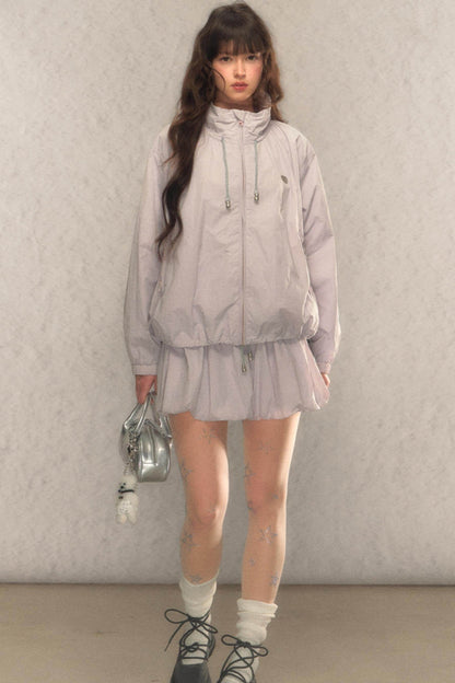Drawstring Jacket & Skirt Set - My Store