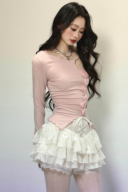 Cutout Slim Long Sleeve Top - My Store