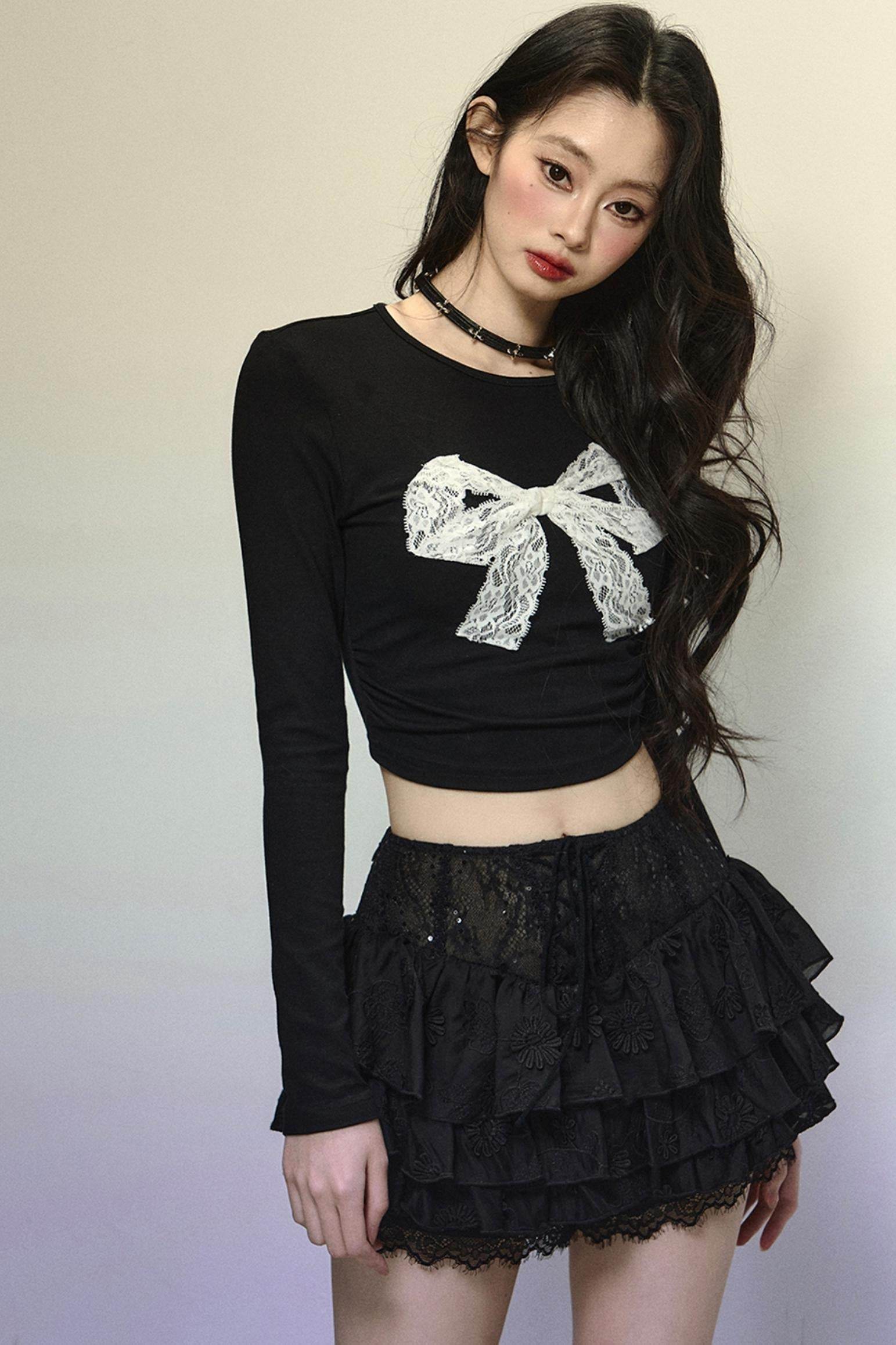 High-Waisted Jacquard Short Skirt - My Store