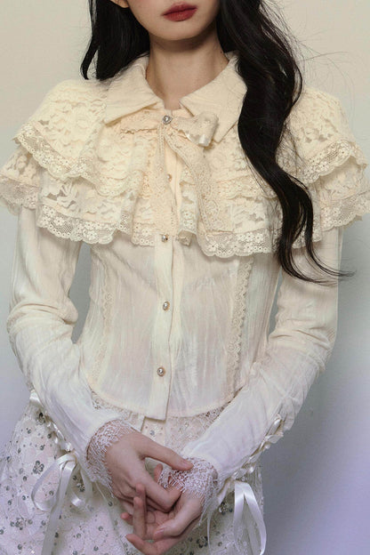French Lace Long-Sleeve Top - My Store
