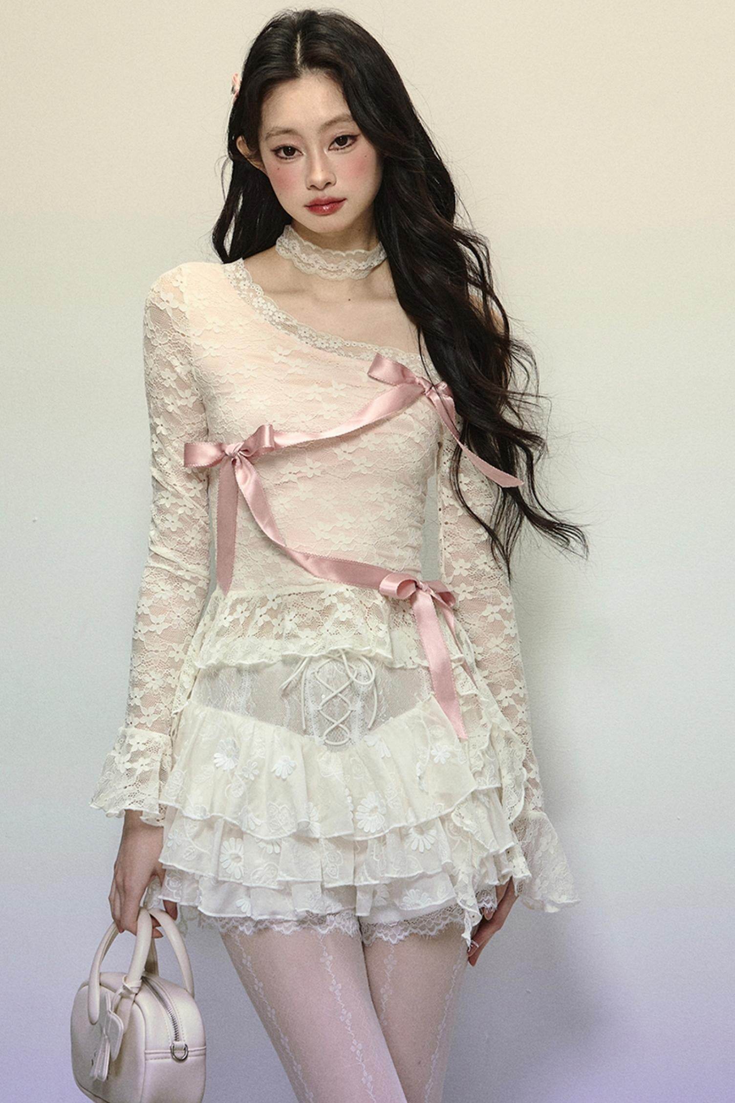 High-Waisted Jacquard Short Skirt - My Store