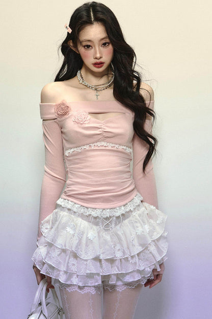 High-Waisted Jacquard Short Skirt - My Store