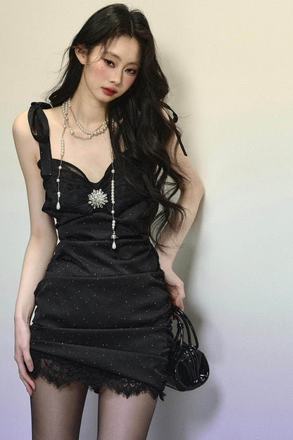 Elegant Lace Bodycon Short Dress - My Store