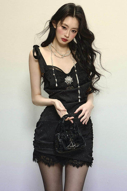 Elegant Lace Bodycon Short Dress - My Store