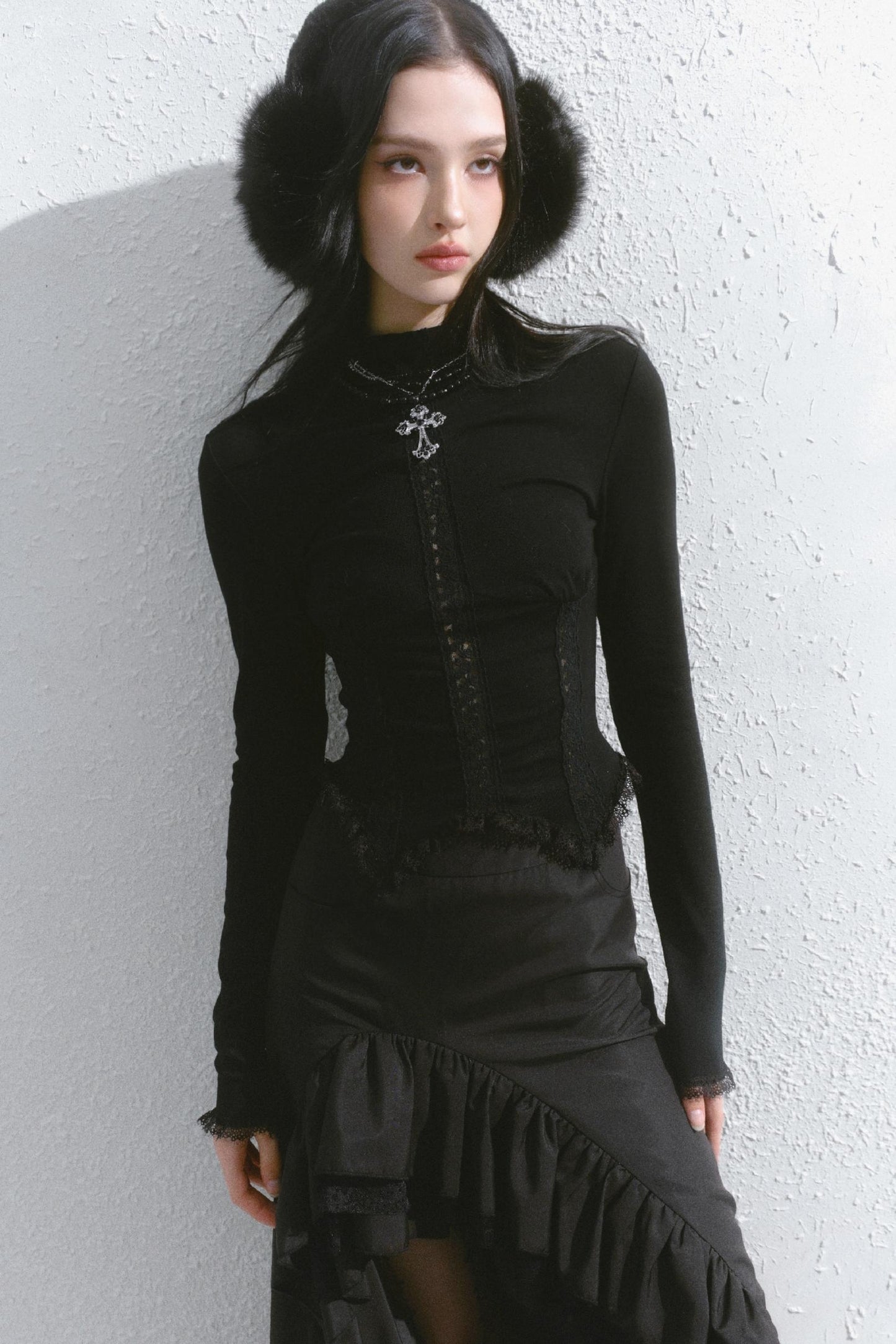 Lace Inner Layer Long Sleeve Top