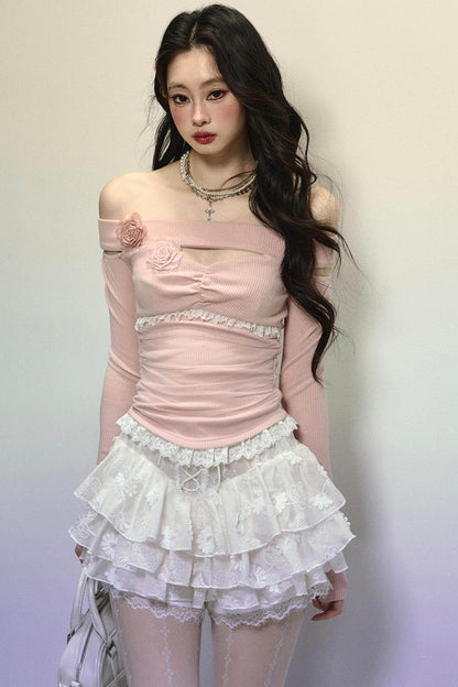 High-Waisted Jacquard Short Skirt - My Store