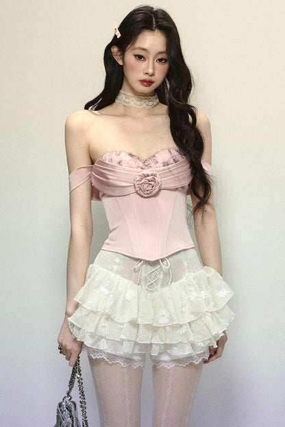High-Waisted Jacquard Short Skirt - My Store