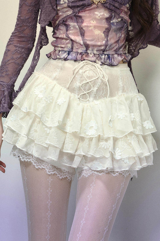 High-Waisted Jacquard Short Skirt - My Store
