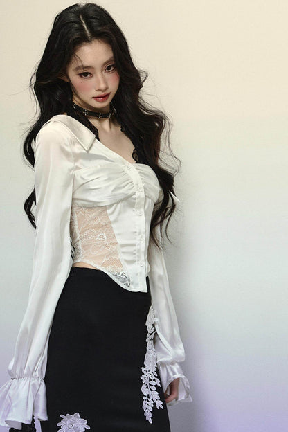 Asymmetrical Shoulder Top & Fishtail Skirt Set-Up - My Store