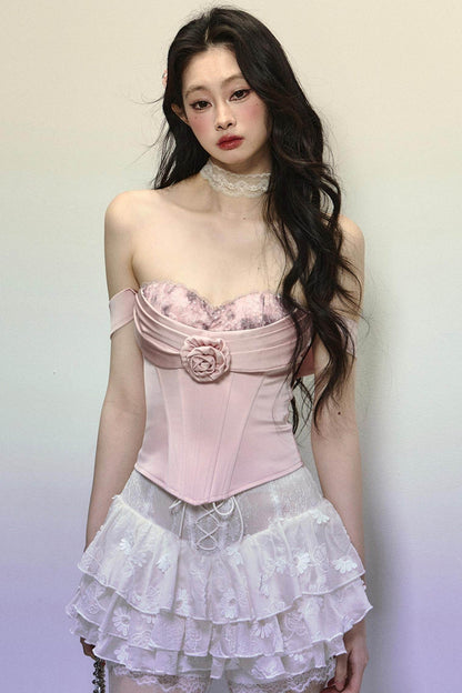 High-Waisted Jacquard Short Skirt - My Store
