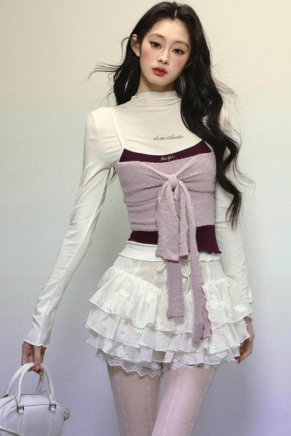 High-Waisted Jacquard Short Skirt - My Store
