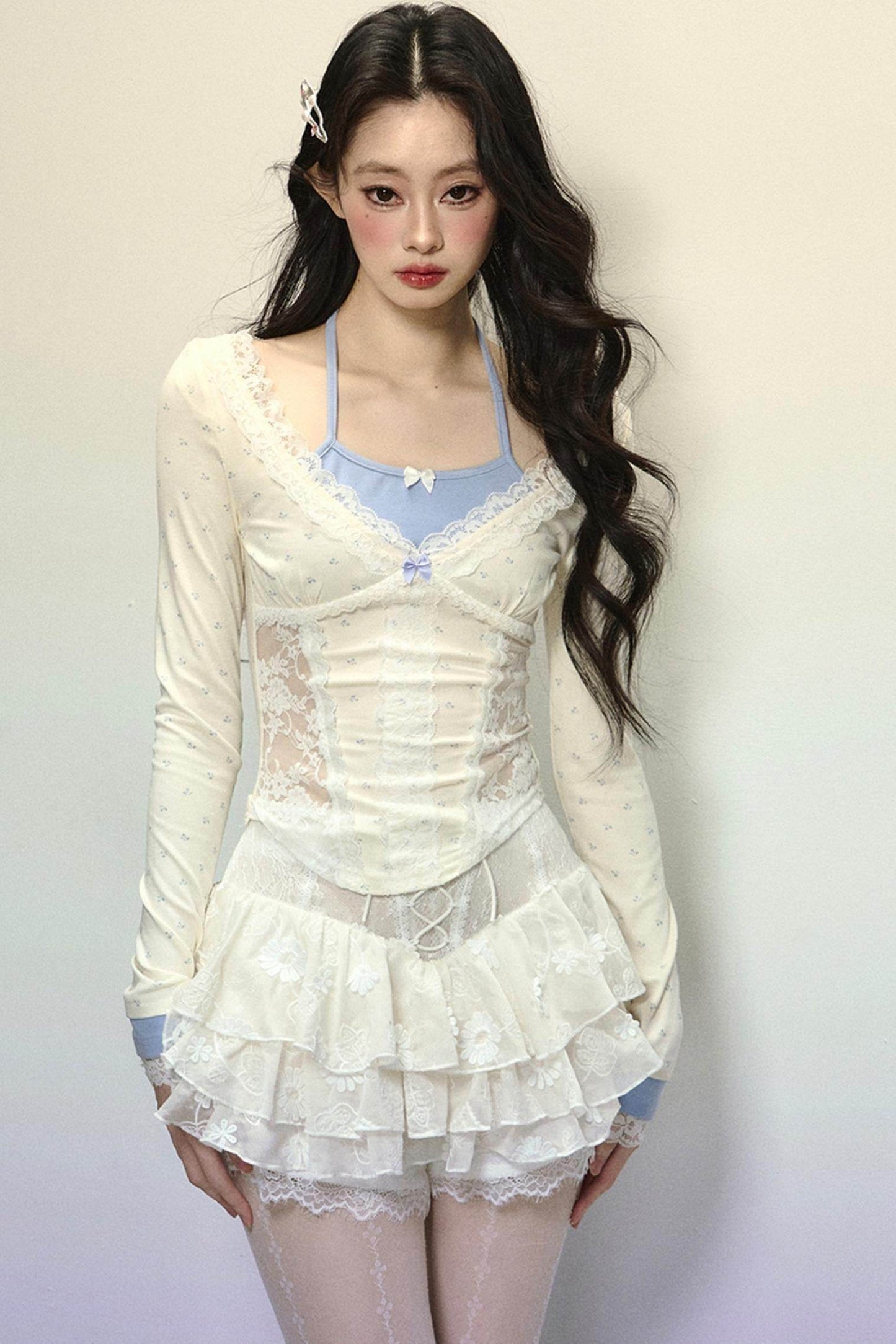 High-Waisted Jacquard Short Skirt - My Store