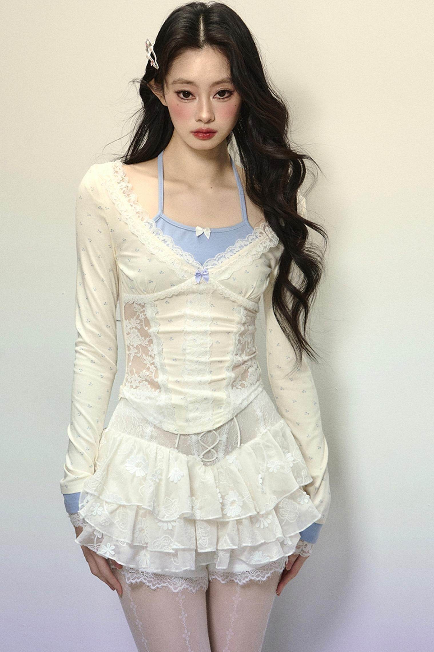 High-Waisted Jacquard Short Skirt - My Store