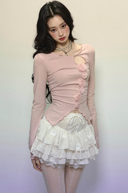 High-Waisted Jacquard Short Skirt - My Store