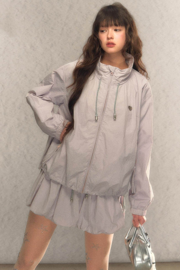 Drawstring Jacket & Skirt Set - My Store