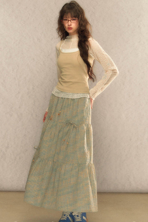 Plaid Layered Skirt - My Store