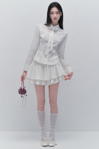 Tie Waist Shirt & Skirt Set