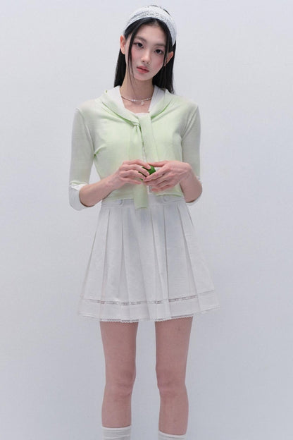 Knit Cardigan Crop Top