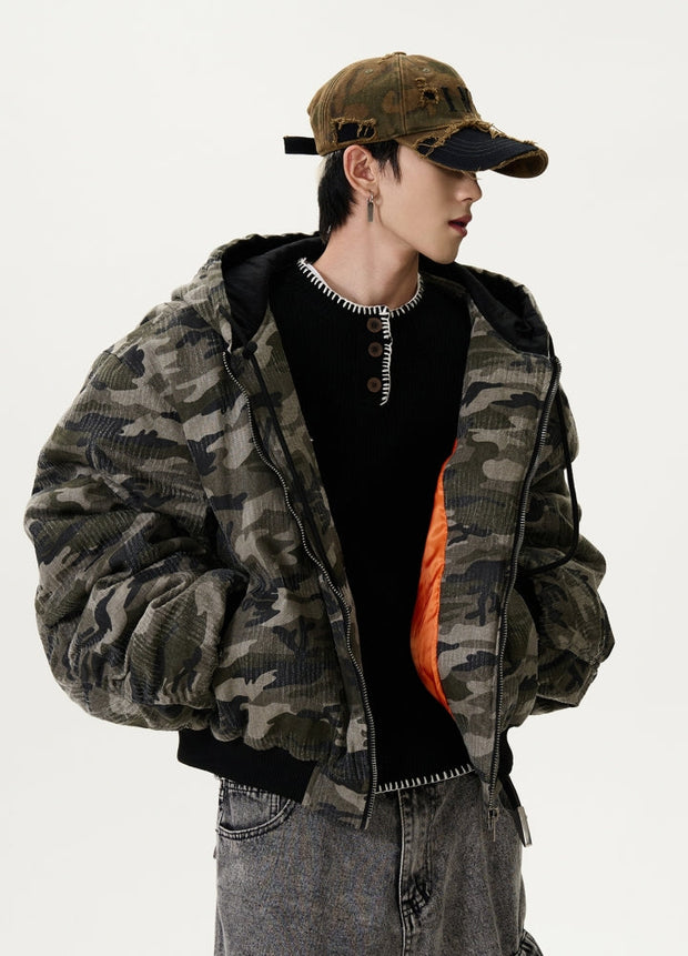 Camouflage Zip Hooded Jacket