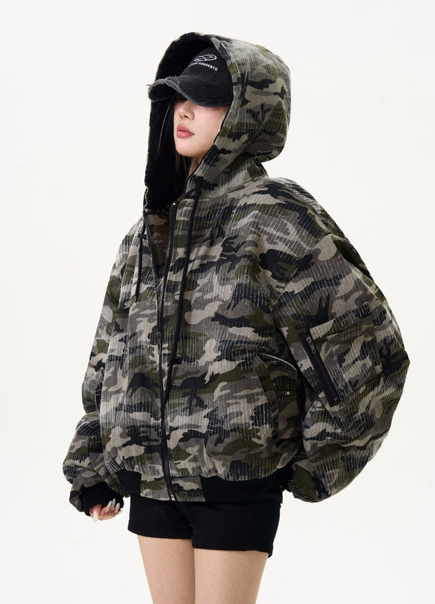 Camouflage Zip Hooded Jacket