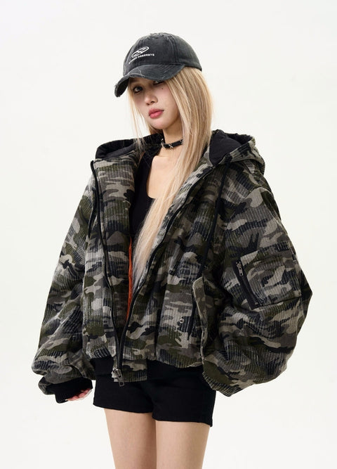 Camouflage Zip Hooded Jacket