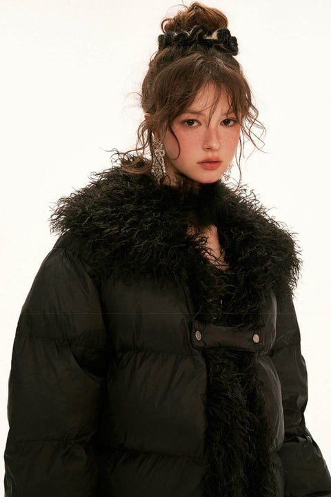 Wool High Neck Puffer Jacket - My Store