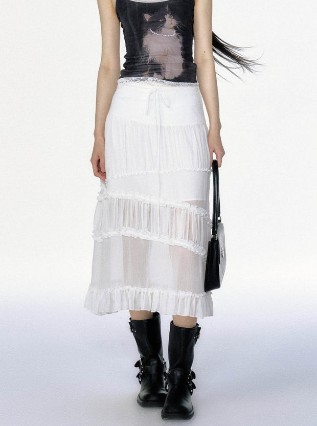 Lace See Through Skirt - My Store