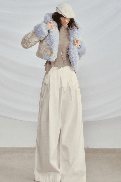 Hooded Cropped Fur Coat - My Store