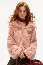 Iceland Roll-Neck Pink Cardigan - My Store