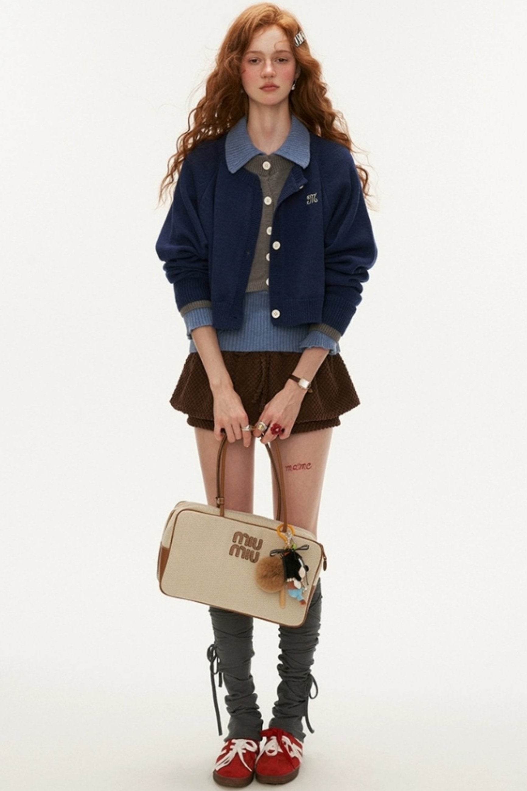 Vintage College Style Sweater Jacket - My Store