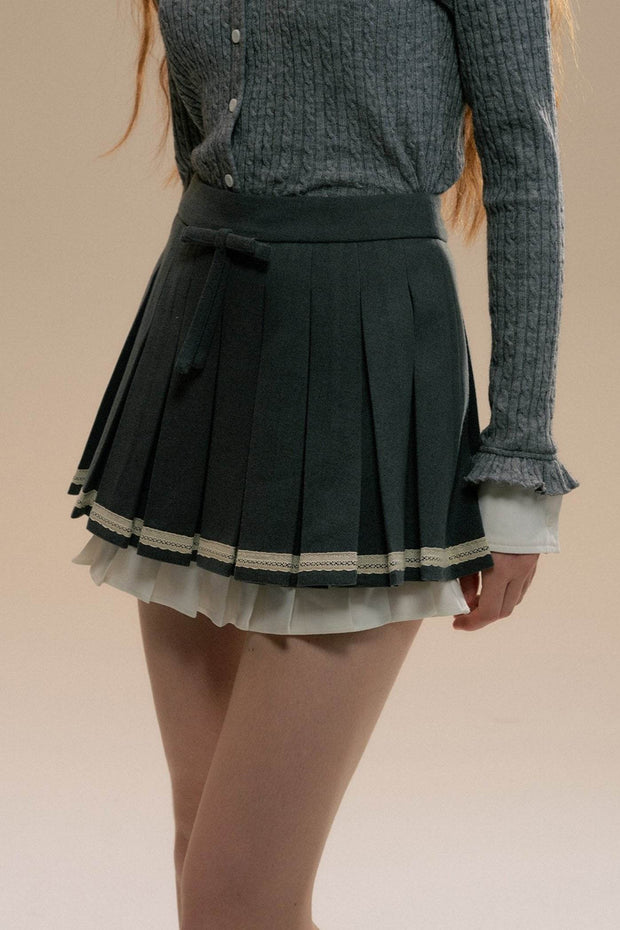 Gray Three-dimensional Girl Pleated Skirt - My Store