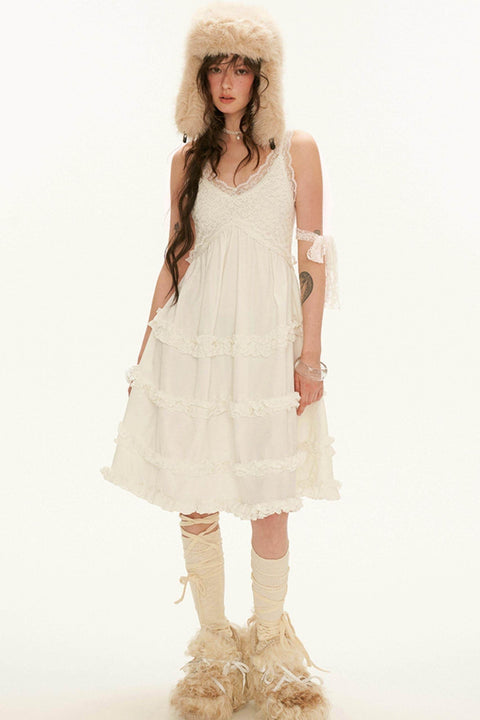 Lace Mid-Length Dress - My Store