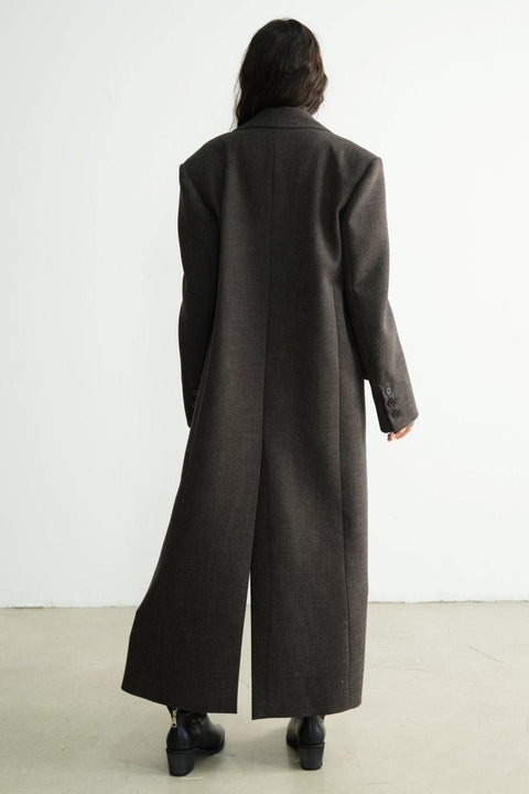 Detachable Fur Collar Long Blazer Jacket