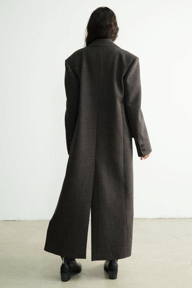 Detachable Fur Collar Long Blazer Jacket