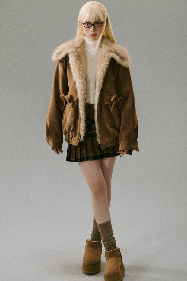 Chenille Fur Collar Jacket