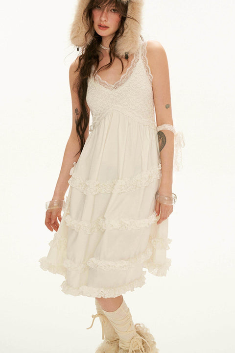 Lace Mid-Length Dress - My Store