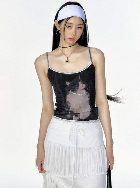 Cat Print Top - My Store