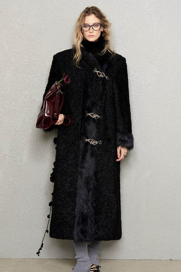 Patchwork Tweed Wool Midi Coat - My Store