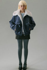 Chenille Fur Collar Jacket