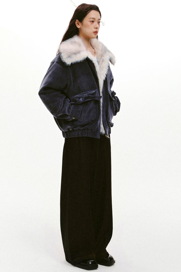 Chenille Fur Collar Jacket