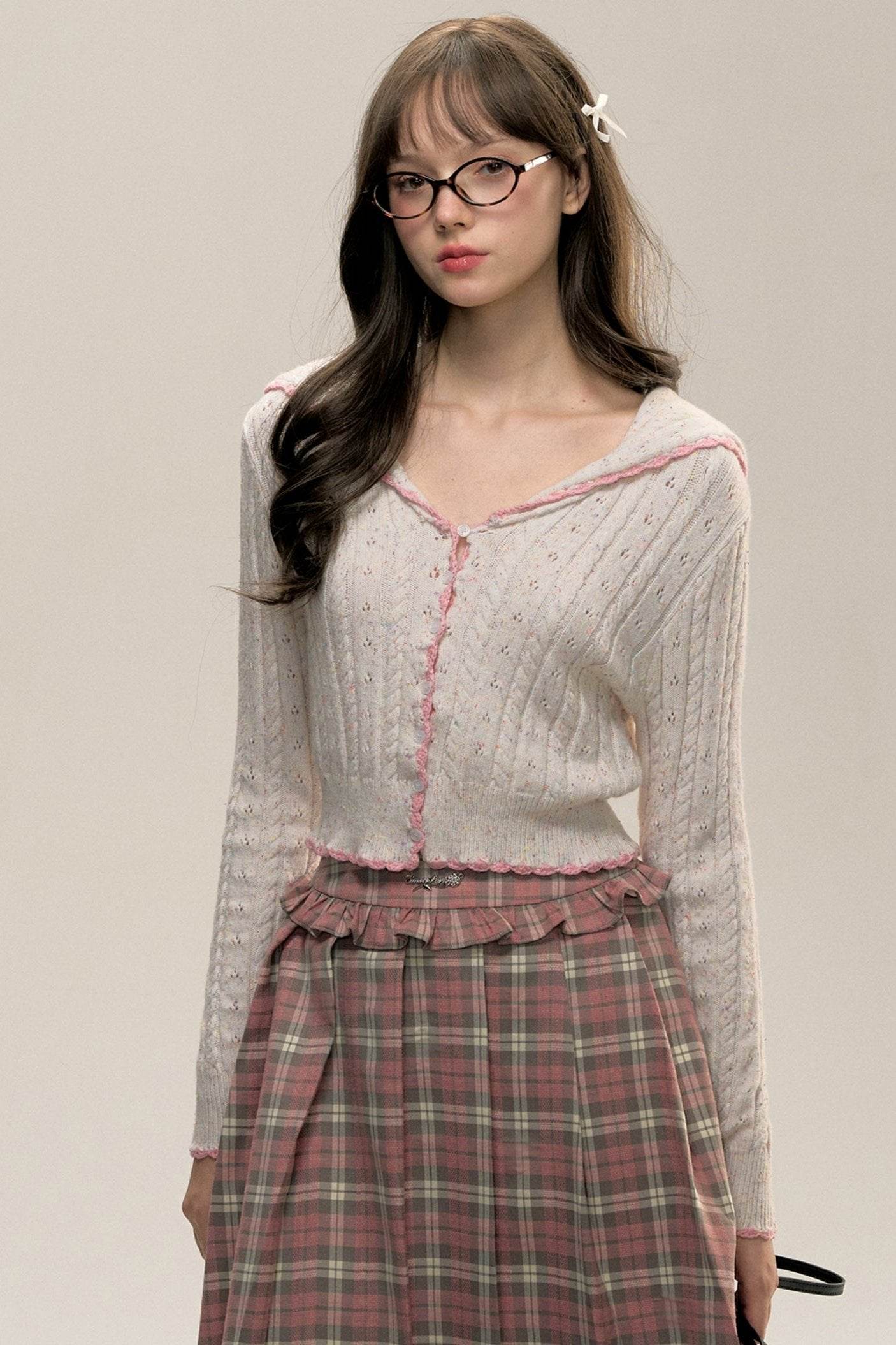 Girl Navy Twist Girl Knitted Top - My Store