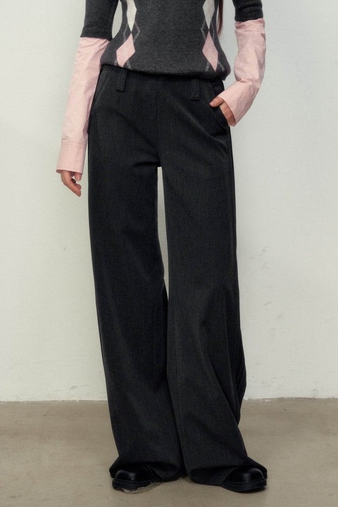 Dark Grey Versatile Straight Suit Pants - My Store